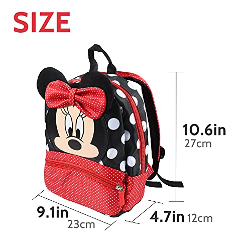 FGen Mochila Minnie,Mochila Minnie Mouse Infantil, Mochila Disney, Mochila Escolar para Niños, para Niños y Niñas de 2 a 8 Años Mochila Guarderia (Minnie roja)