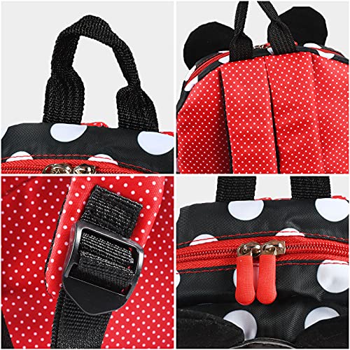 FGen Mochila Minnie,Mochila Minnie Mouse Infantil, Mochila Disney, Mochila Escolar para Niños, para Niños y Niñas de 2 a 8 Años Mochila Guarderia (Minnie roja)