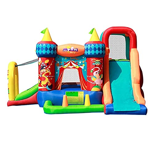 FGVDJ Castillo y tobogán para niños con Ventilador, multiactividad Castillo Hinchable, Parque acuático Inflable Mega Castillo Hinchable para niños, casa Castillo Hinchable Circ