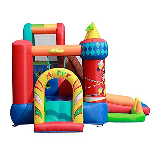 FGVDJ Castillo y tobogán para niños con Ventilador, multiactividad Castillo Hinchable, Parque acuático Inflable Mega Castillo Hinchable para niños, casa Castillo Hinchable Circ