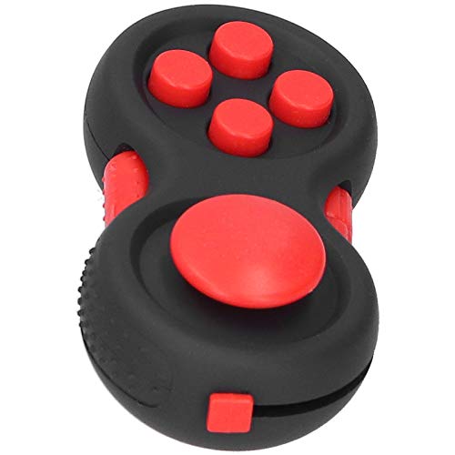 Fidget Pad Vert Skin Picking Toy, Caja Fuerte Ligera, Fidget Pad con 8 Funciones Fidget para niños(Black Red)