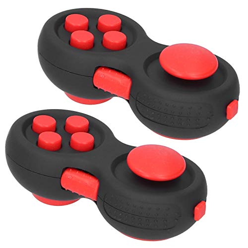 Fidget Pad Vert Skin Picking Toy, Caja Fuerte Ligera, Fidget Pad con 8 Funciones Fidget para niños(Black Red)