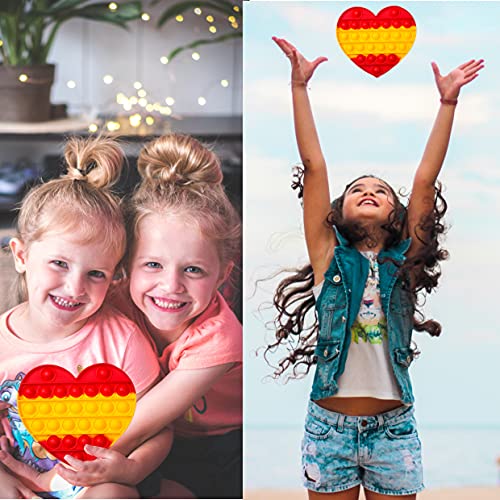 Fidget popit de corazón español Burbujas para niños y Adultos antiestrés, para aliviar el estrés y Relajarse. Pop it de Moda para la Playa, Viajes y Posavasos.