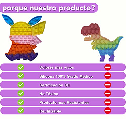 Fidget Toy Juguete Antiestres - Pop It Sensorial Pikachu para Niños y Adultos - Push Pop it Bubble Pikachu Among - Juguetes Antiestrés de Explotar Burbujas para Aliviar estrés y Ansiedad