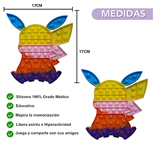 Fidget Toy Juguete Antiestres - Pop It Sensorial Pikachu para Niños y Adultos - Push Pop it Bubble Pikachu Among - Juguetes Antiestrés de Explotar Burbujas para Aliviar estrés y Ansiedad