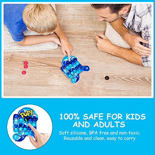 Fidget Toy Juguetes Antiestres,Pop Antiestres,Sensorial Robot Among Us para Niños y Adultos,Bubble Push Juguetes Antiestrés para Aliviar Estrés y Ansiedad,Necesidades Especiales para el Autismo(Azul)