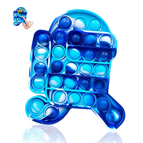 Fidget Toy Juguetes Antiestres,Pop Antiestres,Sensorial Robot Among Us para Niños y Adultos,Bubble Push Juguetes Antiestrés para Aliviar Estrés y Ansiedad,Necesidades Especiales para el Autismo(Azul)