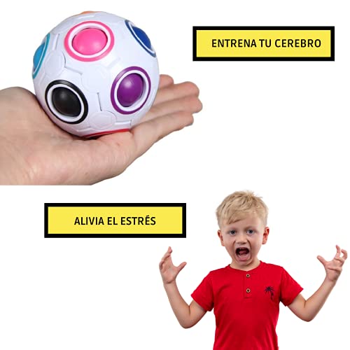 Fidget Toy Stress Ball| Pelota Antiestrés Multicolor Sustitutivo al Cubo Tradicional|Apta para Niños y Adultos