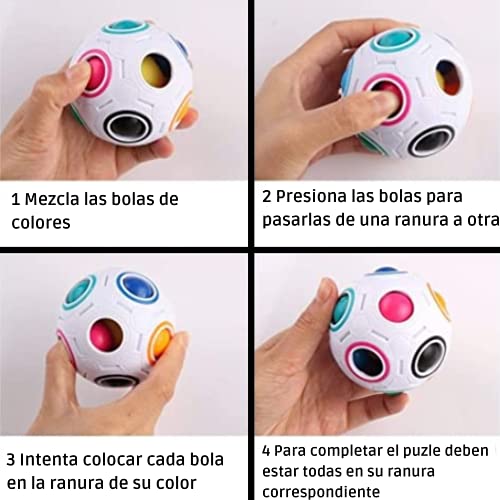 Fidget Toy Stress Ball| Pelota Antiestrés Multicolor Sustitutivo al Cubo Tradicional|Apta para Niños y Adultos