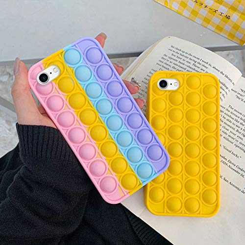 Fidget Toys Funda protectora de silicona ligera con burbujas antiestrés para iPhone 7/8/SE 2020