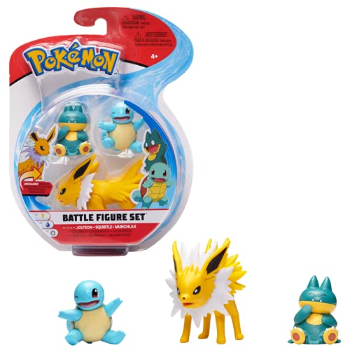 Figura de Batalla Pokemon 3 Pack – Jolteon, Squirtle & Munchlax, PKW0047