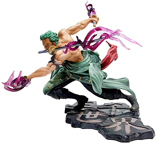 Figura de Roronoa Zoro del Anime One Piece, con tres cuchillas, País de Wano, decoración, coleccionable, juguete, Modelo de personaje