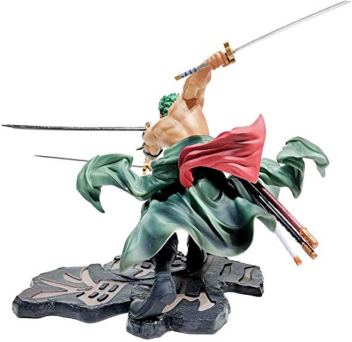 Figura de Roronoa Zoro del Anime One Piece, con tres cuchillas, País de Wano, decoración, coleccionable, juguete, Modelo de personaje