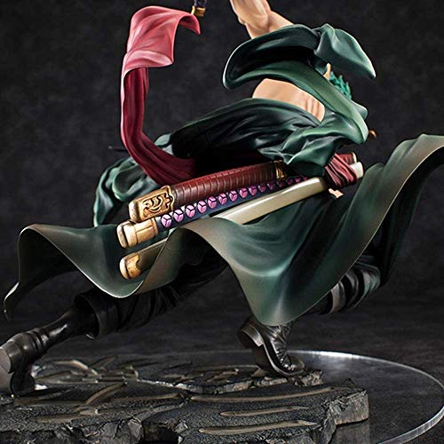 Figura de Roronoa Zoro del Anime One Piece, con tres cuchillas, País de Wano, decoración, coleccionable, juguete, Modelo de personaje