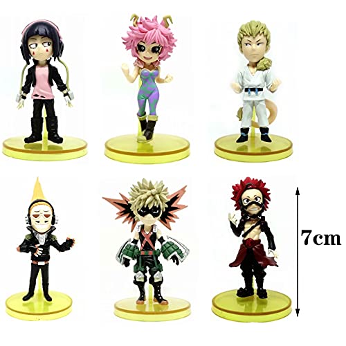 Figuras de My Hero Academia, Bakugou Katsuki/Ashido Mina/Ojiro Mashirao/Jiro Kyoka Figuras Anime, PVC Modelo Juguetes Coleccionable para Niños-6Pcs||7cm