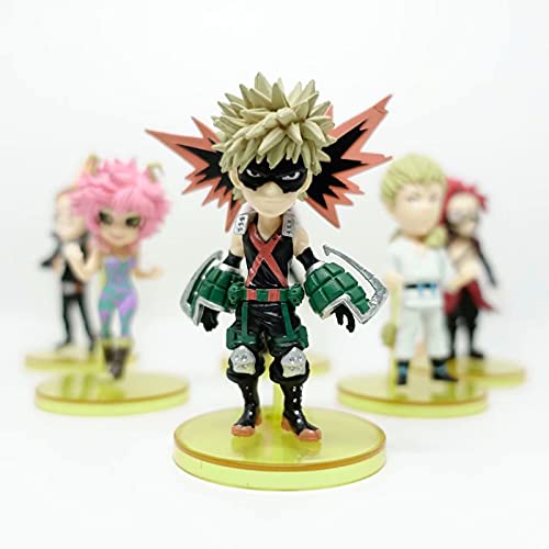 Figuras de My Hero Academia, Bakugou Katsuki/Ashido Mina/Ojiro Mashirao/Jiro Kyoka Figuras Anime, PVC Modelo Juguetes Coleccionable para Niños-6Pcs||7cm