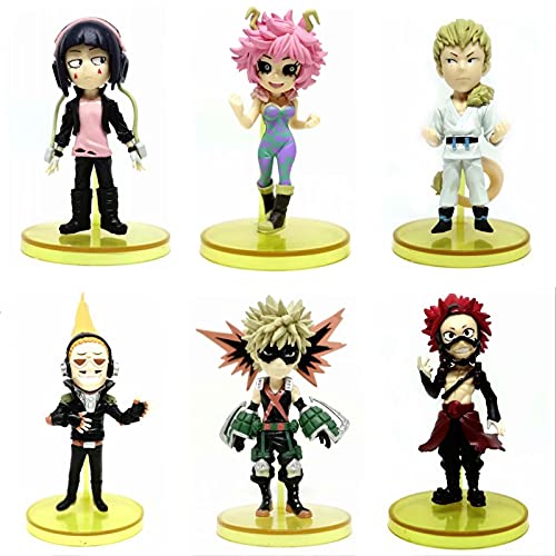 Figuras de My Hero Academia, Bakugou Katsuki/Ashido Mina/Ojiro Mashirao/Jiro Kyoka Figuras Anime, PVC Modelo Juguetes Coleccionable para Niños-6Pcs||7cm