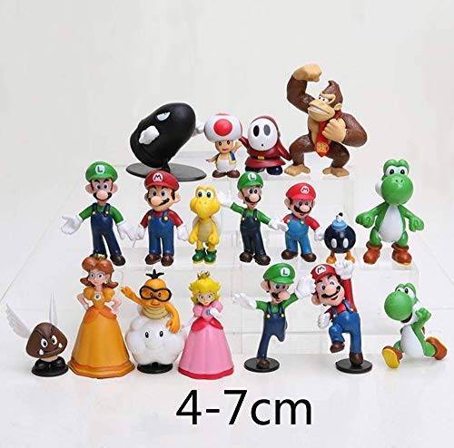 Figuras Super Mario Figures Decoración para Tartas de Cumpleaños 18PCS