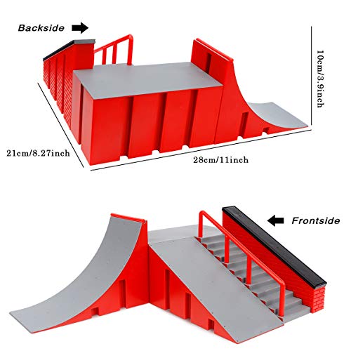 Finger Skateboard Rampas, CS COSDDI 4PCS Mini Pista Monopatines Dedos Juguetes Fingerboard Park Kit de Rampa Patinetas Dedos DIY Accesorios Juegos de Rampas para Niños, Estilo C