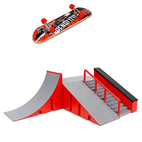 Finger Skateboard Rampas, CS COSDDI 4PCS Mini Pista Monopatines Dedos Juguetes Fingerboard Park Kit de Rampa Patinetas Dedos DIY Accesorios Juegos de Rampas para Niños, Estilo C