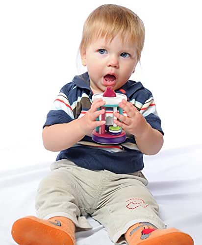 fiouni Bebé Sonajero Mordedor Juguetes Primeros Sonajeros del Bebé Primeros Juguetes Juego de Regalo para Recién Nacido Bebé Niño Niña 0, 3, 6, 9, 12 Meses con Botella de Regalo de Búho 10 Piezas