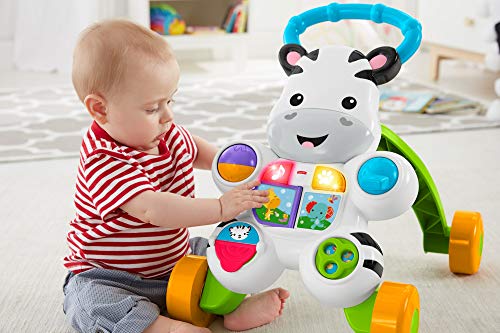 Fisher Price Cebra Parlanchina Primeros pasos, correpasillos bebés 6 meses (Mattel DLD80)