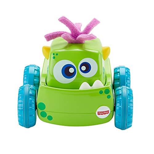 Fisher-Price Coche Monstruito verde, juguete gateo, bebé +9 meses (Mattel DRG15)