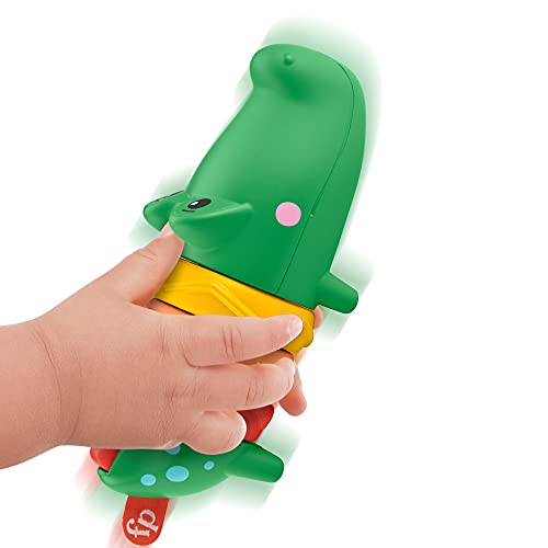 Fisher-Price Cocodrilo Click Clack Juguete sonajero Educativo, Regalo para bebés +6 Meses (Mattel GWL67)