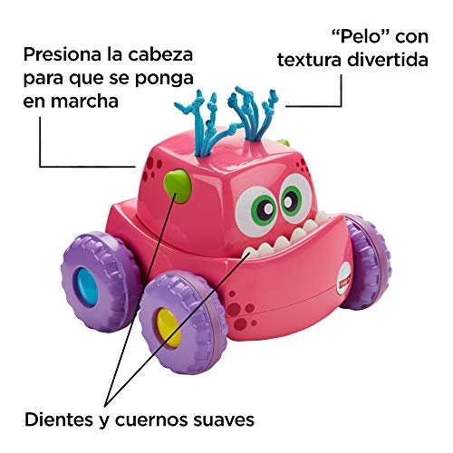 Fisher-Price DRG14 Press-N-Go Monster Truck Pink, Push and Go Crawling Toy, Suitable for 1 Year Old