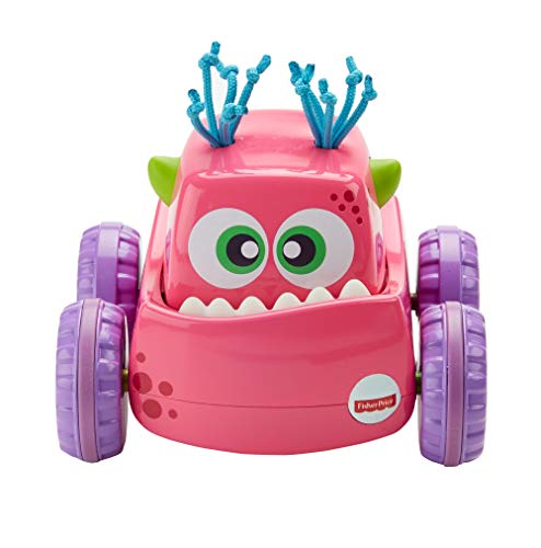 Fisher-Price DRG14 Press-N-Go Monster Truck Pink, Push and Go Crawling Toy, Suitable for 1 Year Old