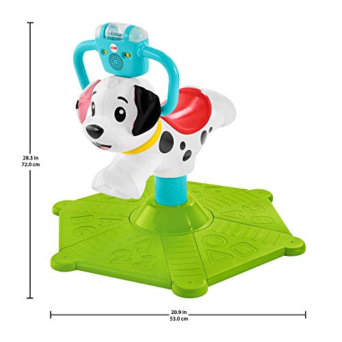 Fisher-Price-GHY07 Perrito Saltando y Gira, enseña números, Colores y Mucho más, Juguete Educativo para niños de 12 + Meses, 3 (Mattel GHY07)