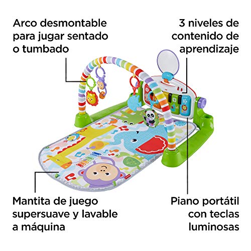 Fisher-Price - Gimnasio bebé Piano Pataditas superaprendizaje - (Mattel FWT12)