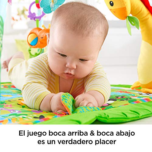 Fisher-Price - Gimnasio Deluxe Animalitos de la Selva, Manta de Juego Bebé (Mattel DFP08), Embalaje estándar