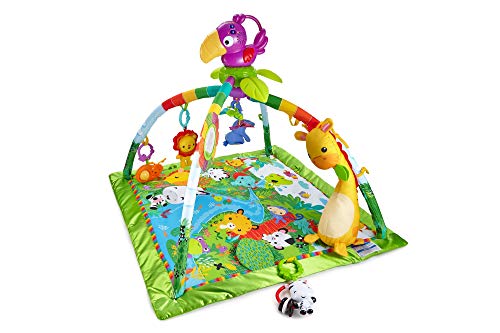 Fisher-Price - Gimnasio Deluxe Animalitos de la Selva, Manta de Juego Bebé (Mattel DFP08), Embalaje estándar