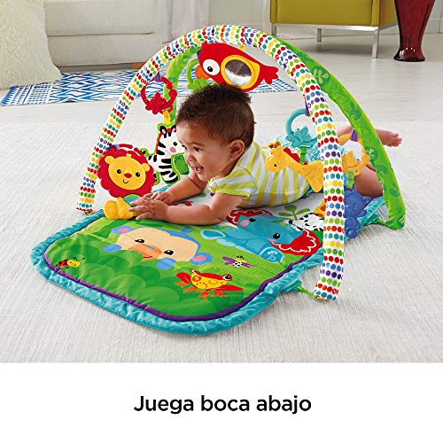 Fisher-Price - Gimnasio Musical Animalitos De La Selva, Manta De Juego Bebé (Mattel CHP85), Embalaje estándar