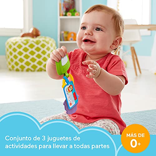 Fisher-Price juego de llaves activity para bebés con mordedor, sonajero y espejito (Mattel GRT57)