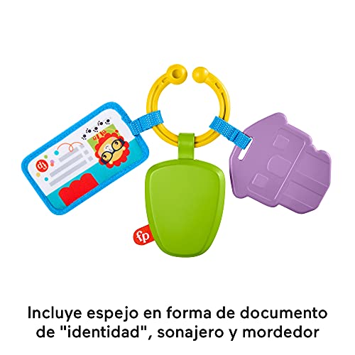 Fisher-Price juego de llaves activity para bebés con mordedor, sonajero y espejito (Mattel GRT57)