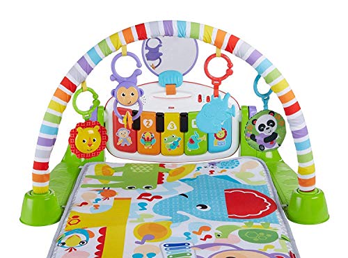 Fisher-Price Kick and Play Piano Gym, tapete de juego para bebé recién nacido con centro de actividades, música y sonidos, adecuado desde el nacimiento