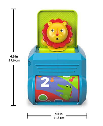 Fisher-Price León caja de sorpresas, juguete para bebé + 6 meses (Mattel FHF77)