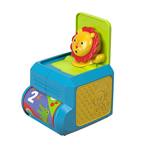 Fisher-Price León caja de sorpresas, juguete para bebé + 6 meses (Mattel FHF77)