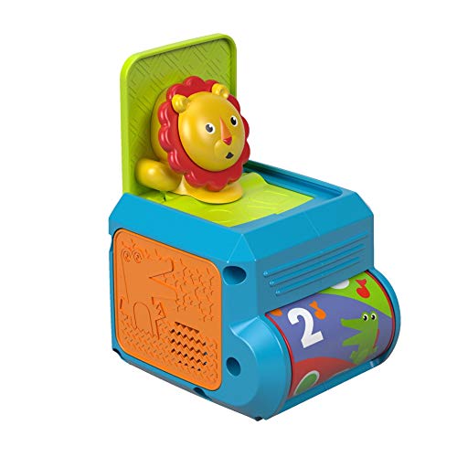 Fisher-Price León caja de sorpresas, juguete para bebé + 6 meses (Mattel FHF77)