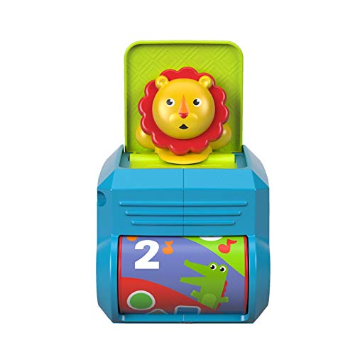 Fisher-Price León caja de sorpresas, juguete para bebé + 6 meses (Mattel FHF77)