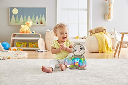 Fisher-Price Linkimals Matthieu le Paresseux, juguete interactivo de aprendizaje, sonidos y luces, versión francesa, 9 meses y más, GHY89