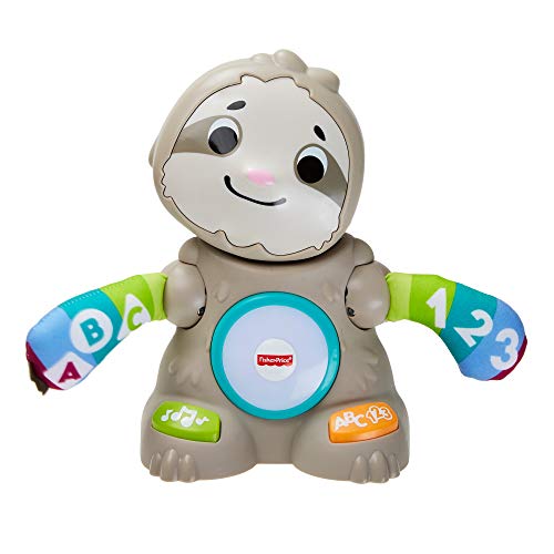 Fisher-Price Linkimals Matthieu le Paresseux, juguete interactivo de aprendizaje, sonidos y luces, versión francesa, 9 meses y más, GHY89