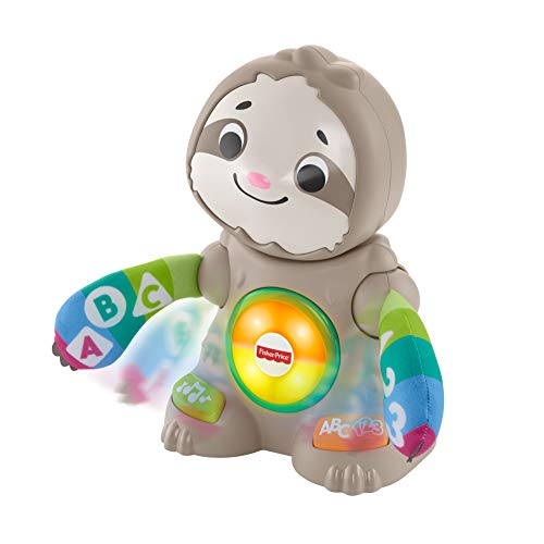 Fisher-Price Linkimals Matthieu le Paresseux, juguete interactivo de aprendizaje, sonidos y luces, versión francesa, 9 meses y más, GHY89