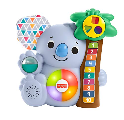 Fisher-Price Linkimals Nicolas le Koala, Juguete Interactivo de Aprendizaje, Sonidos y Luces, versión Francesa, 9 Meses y más, GRG69