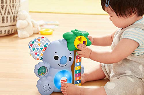 Fisher-Price Linkimals Nicolas le Koala, Juguete Interactivo de Aprendizaje, Sonidos y Luces, versión Francesa, 9 Meses y más, GRG69