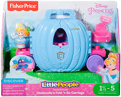 Fisher-Price Little People Disney Princess Cinderella's Fold 'N Go Carriage Playset