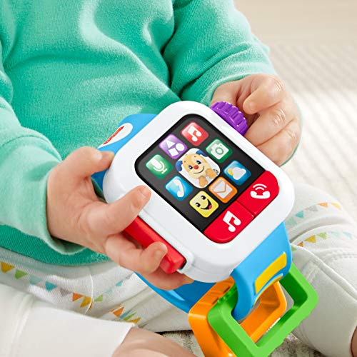 Fisher Price- Smartwatch Aprender e brincar, brinquedo para bebê, produto en Português (Mattel GTW25)