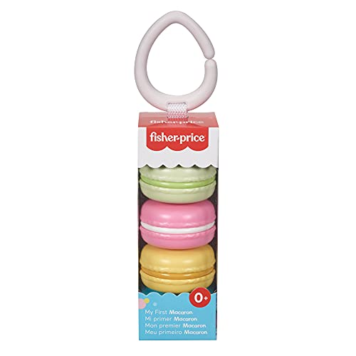 Fisher-Price sonajero mi primer macaron, juguete de actividades regalo para bebés + 3 meses (Mattel GRR45)